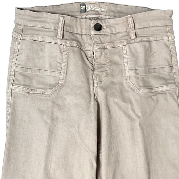 Level 99 Lyocell Cotton Blend Mid-Rise Pocket Flare Pants Women's Size 28 Tan - Picture 2 of 5